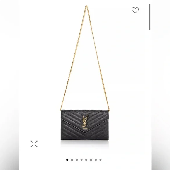 Yves Saint Laurent Black Clutch with Gold Chain - Picture 1 of 14